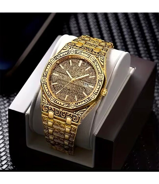 Mpariz Luxe Herenhorloge Goud - Gratis Armband bij elke bestelling (twv €29,95)
