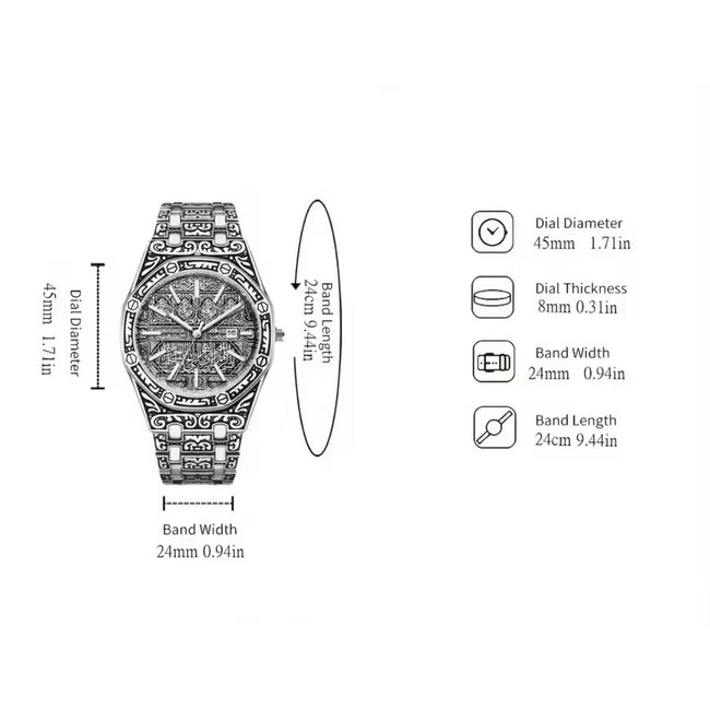 Mpariz Luxe Herenhorloge Zilver