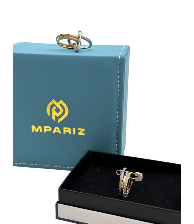 Mpariz Luxe Fashion Ring - Drie Lagen Designer