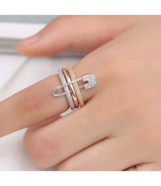 Mpariz Luxe Fashion Ring - Drie Lagen Designer