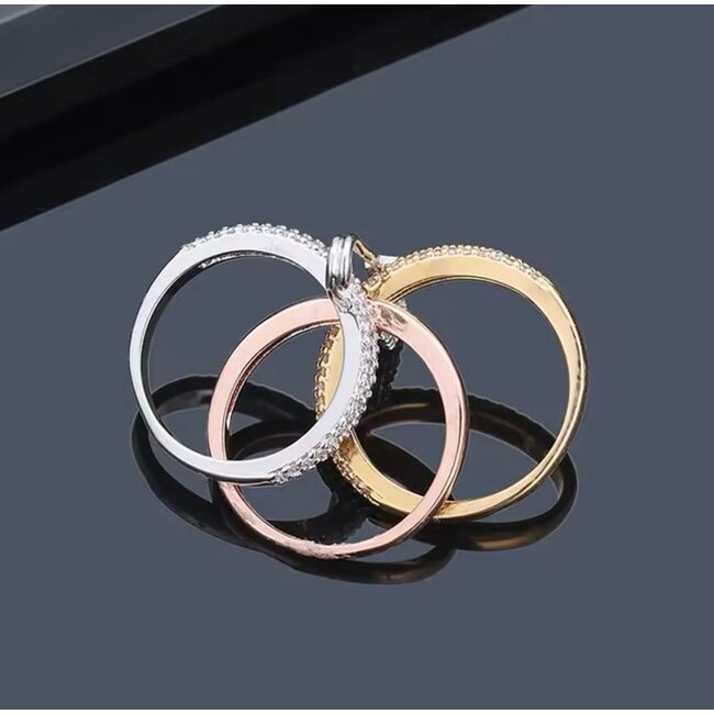 Mpariz Luxe Fashion Ring - Drie Lagen Designer