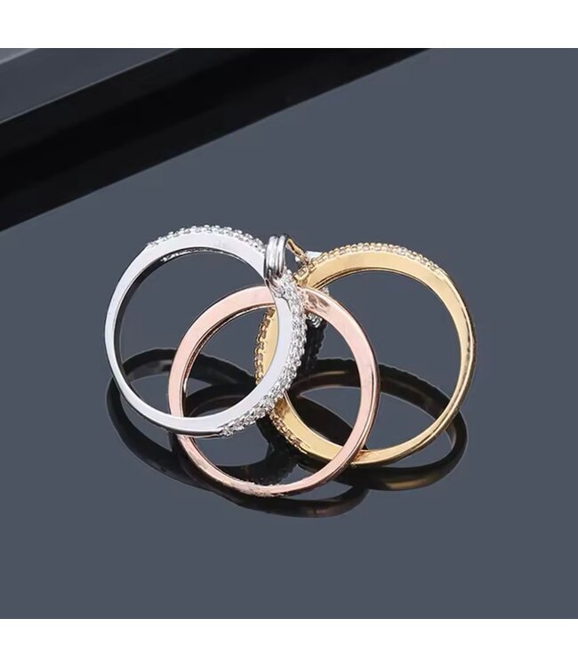 Mpariz Luxe Fashion Ring - Drie Lagen Designer