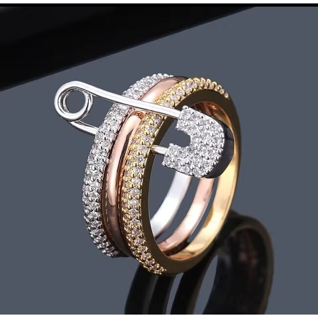 Mpariz Luxe Fashion Ring - Drie Lagen Designer