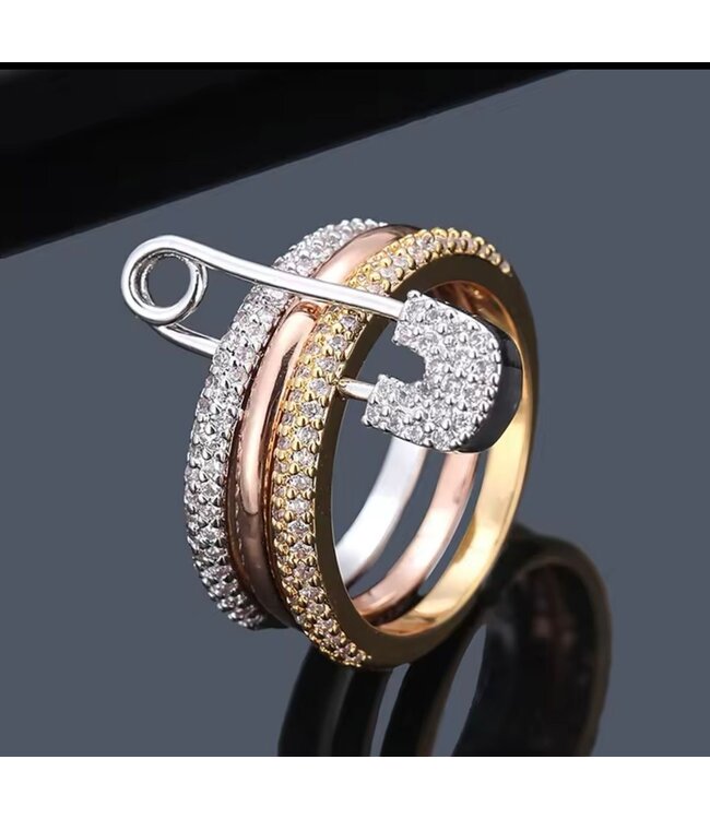 Mpariz Luxe Fashion Ring - Drie Lagen Designer