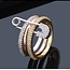 Mpariz Luxe Fashion Ring - Drie Lagen Designer