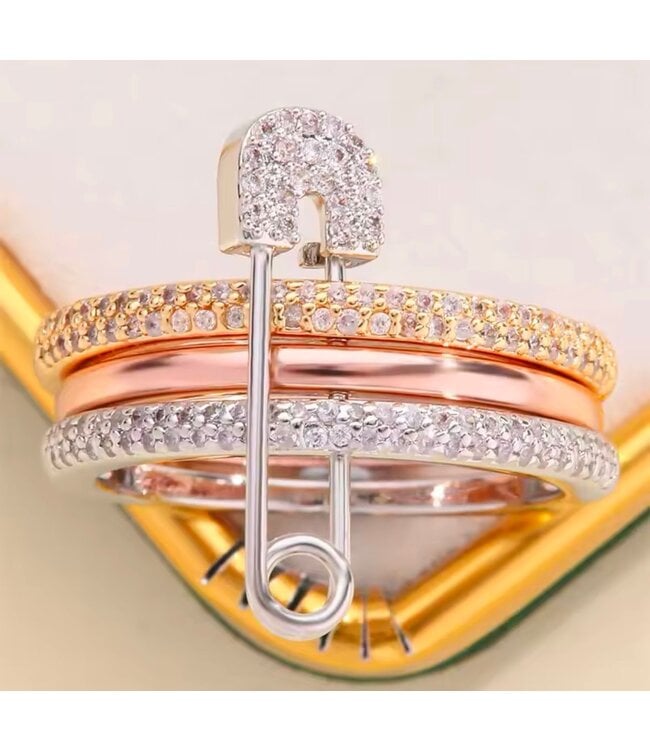 Mpariz Luxe Fashion Ring - Drie Lagen Designer