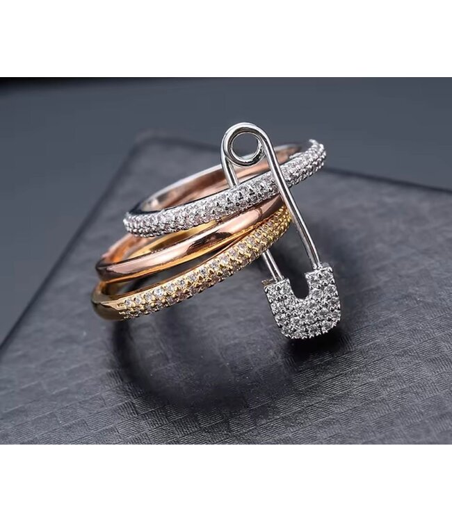 Mpariz Luxe Fashion Ring - Drie Lagen Designer