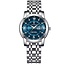 Poedagar Luxe HerenHorloge Zilver Blauw & Groen