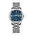 Poedagar Luxe HerenHorloge Zilver  Blauw & Groen - Gratis Armband bij elke bestelling (twv €29,95)