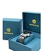 Poedagar Luxe HerenHorloge Zilver  Blauw & Groen - Gratis Armband bij elke bestelling (twv €29,95)