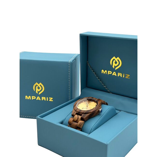 Houten Horloge Luxe Heren en Dameshorloge    Diamonds