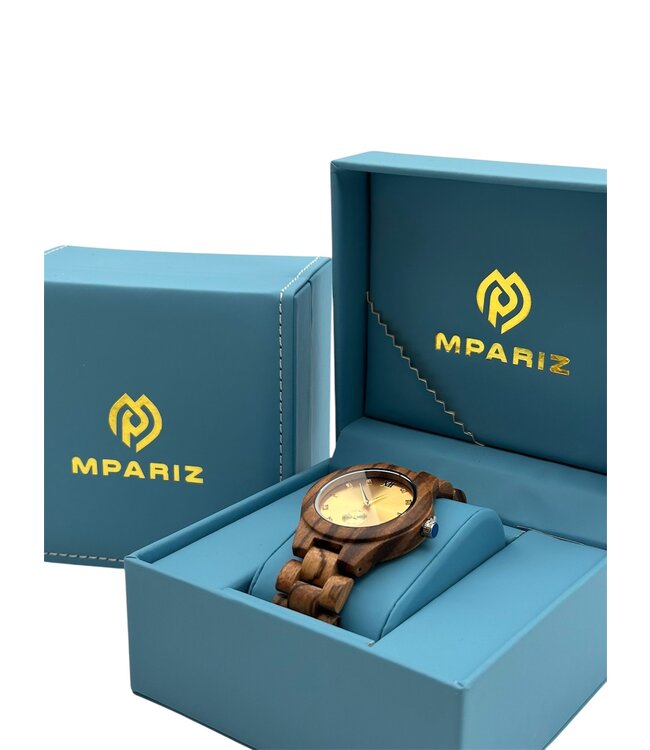 Houten Horloge Luxe Heren en Dameshorloge    Diamonds