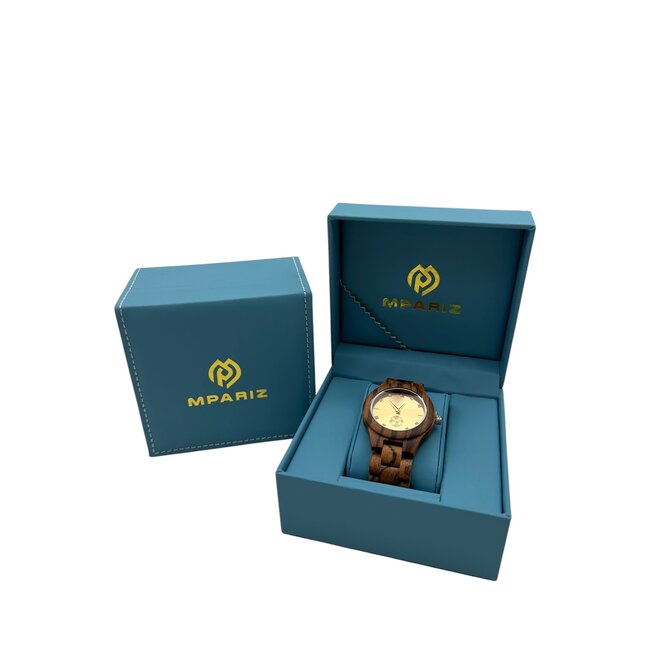 Houten Horloge Luxe Heren en Dameshorloge    Diamonds