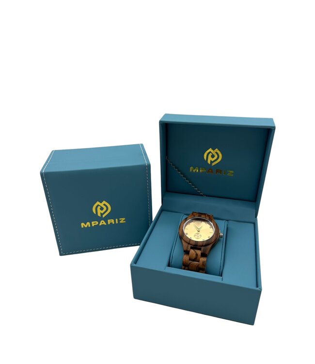 Houten Horloge Luxe Heren en Dameshorloge    Diamonds