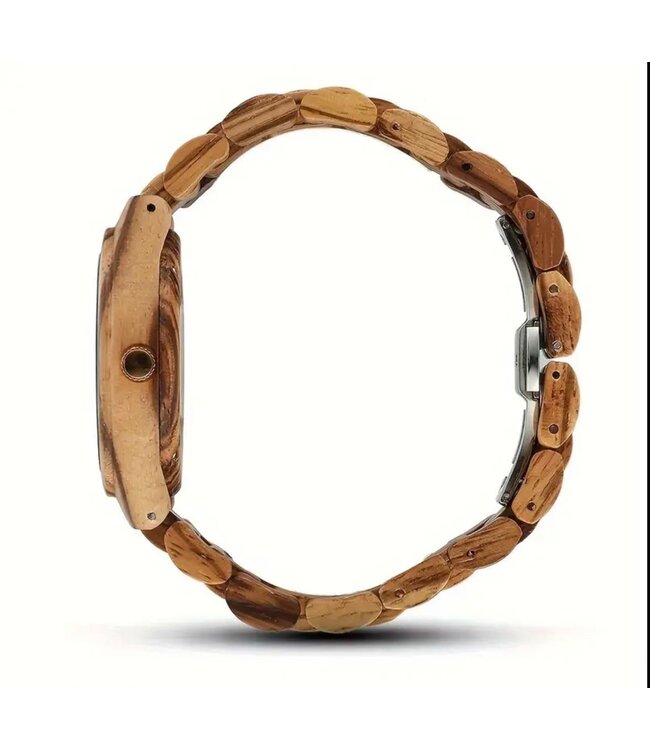 Houten Horloge Luxe Heren en Dameshorloge    Diamonds