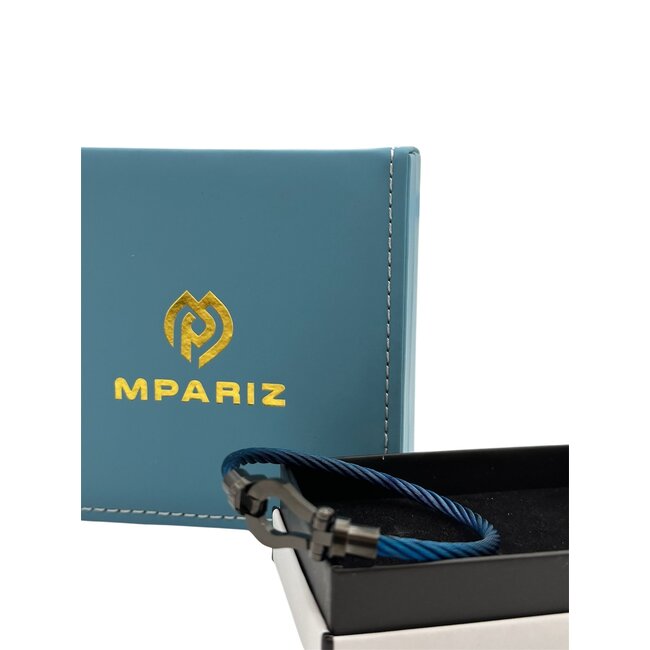 Mpariz Luxe Armband  Draad Blauw & Goud RVS