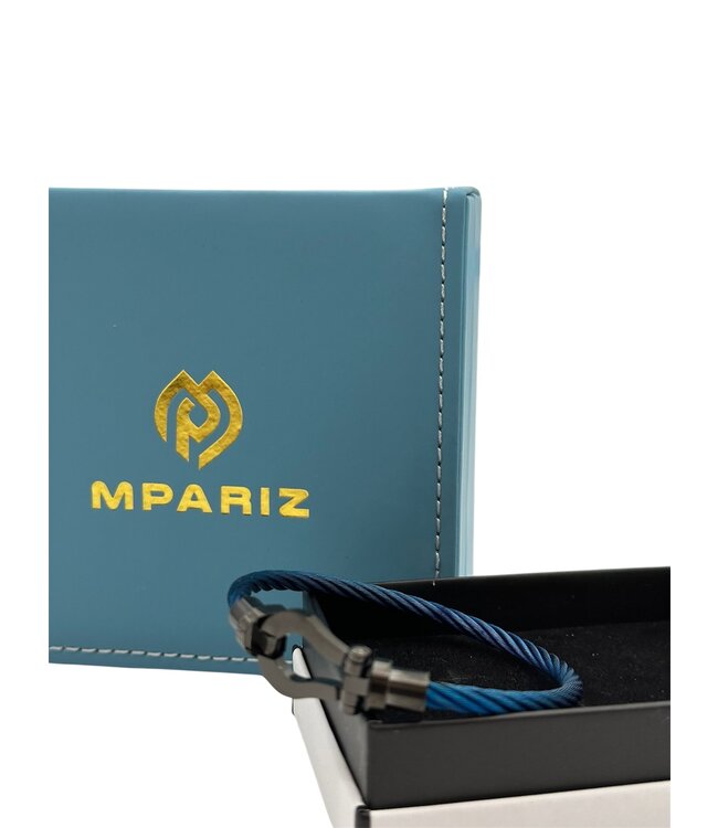 Mpariz Luxe Armband  Draad Blauw & Goud RVS