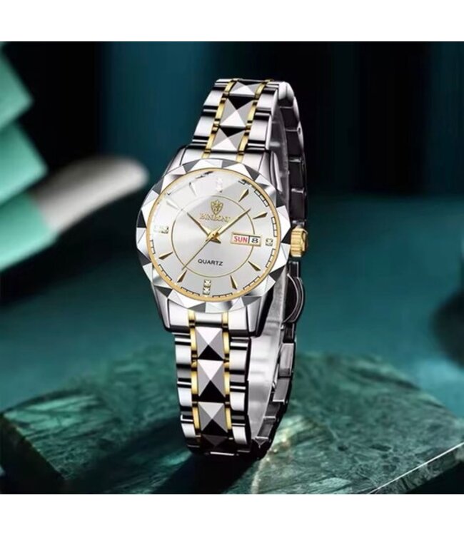 binbond Luxe Dameshorloge Zilver  Goud