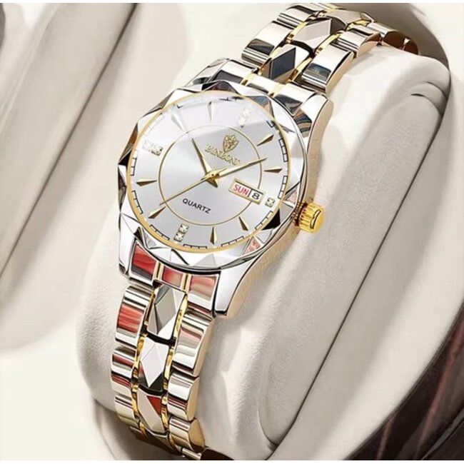 binbond Luxe Dameshorloge Zilver  Goud