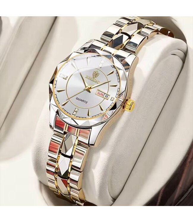 binbond Luxe Dameshorloge Zilver  Goud