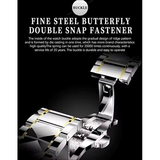 binbond Luxe Dameshorloge Zilver  Goud