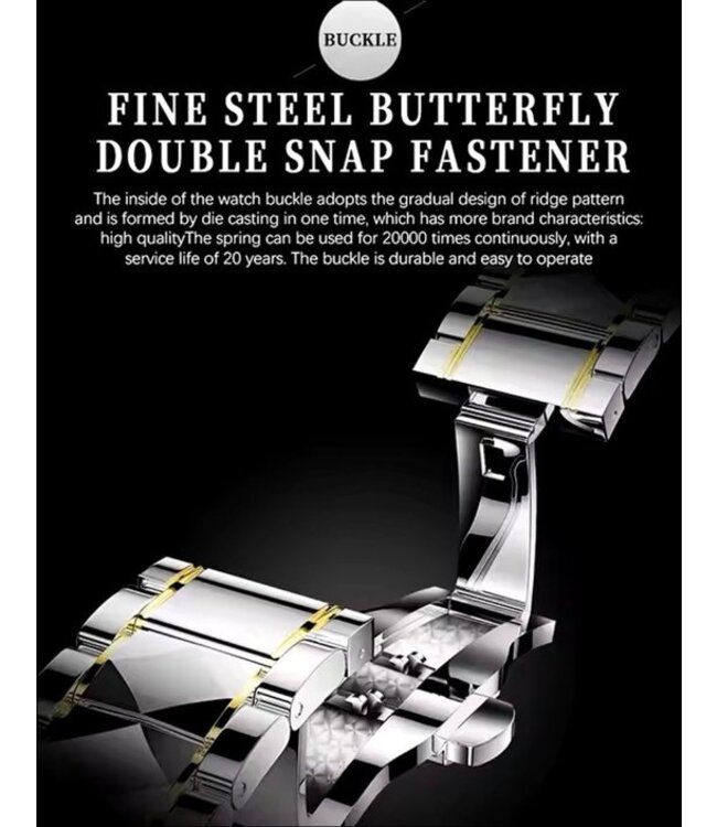 binbond Luxe Dameshorloge Zilver  Goud