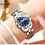 binbond Luxe Dameshorloge Zilver  Blauw