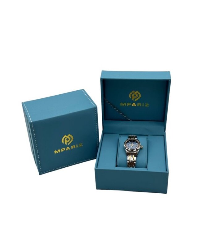 binbond Luxe Dameshorloge Zilver  Blauw