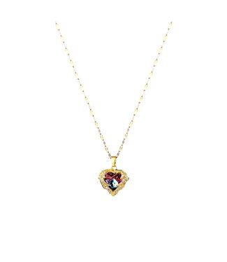 Mpariz Luxe Kristallen Ketting - Oceaan Hart Hanger