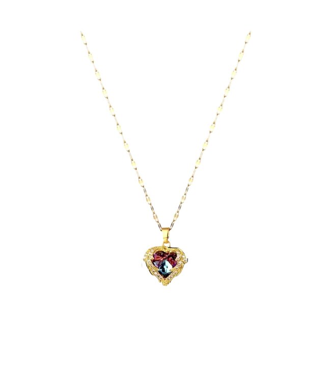 Mpariz Luxe Kristallen Ketting - Oceaan Hart Hanger