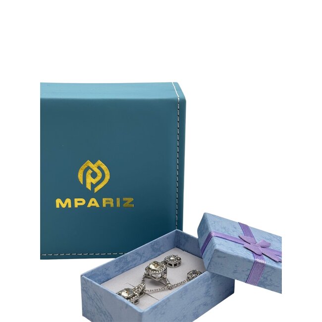 Mpariz 3-Delige Set - Ketting - Oorbellen - Ring met Diamonds