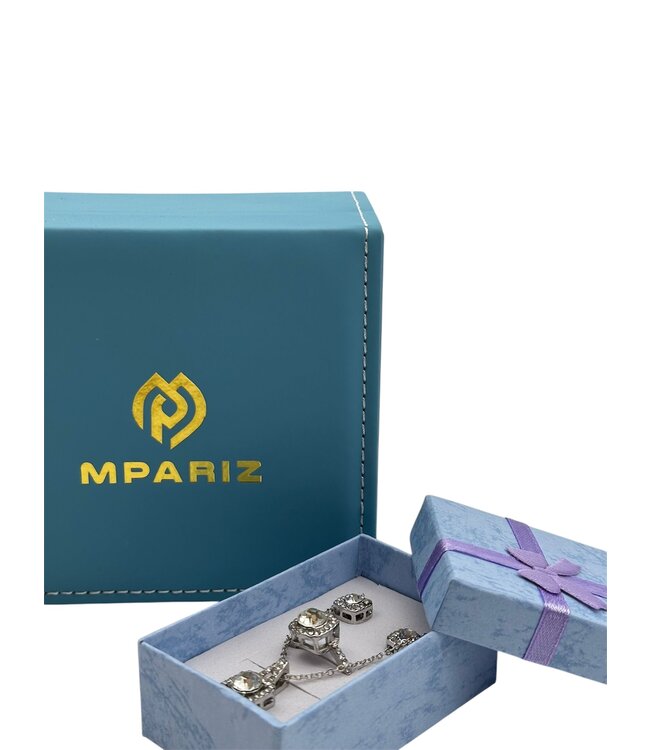 Mpariz 3-Delige Set - Ketting - Oorbellen - Ring met Diamonds