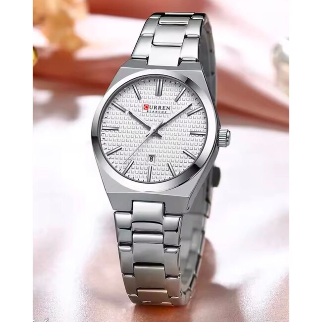 Curren Luxe Dameshorloge   Zilver  Wit