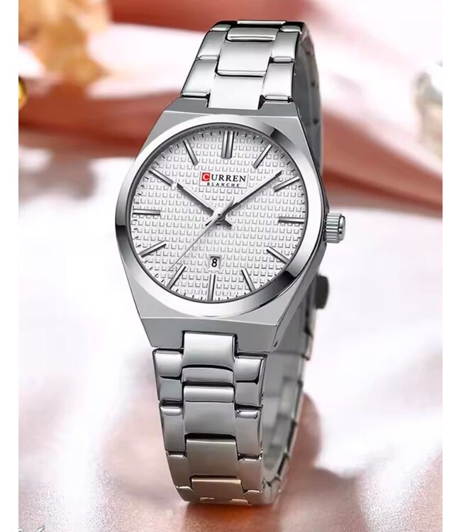 Curren Luxe Dameshorloge   Zilver  Wit