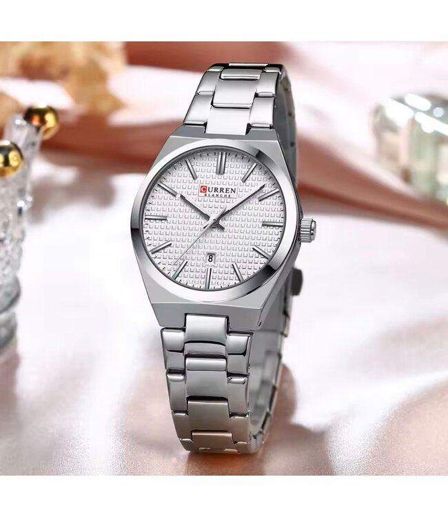 Curren Luxe Dameshorloge   Zilver  Wit
