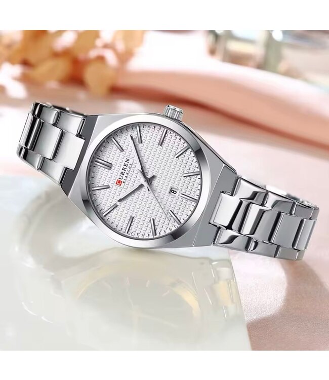 Curren Luxe Dameshorloge   Zilver  Wit