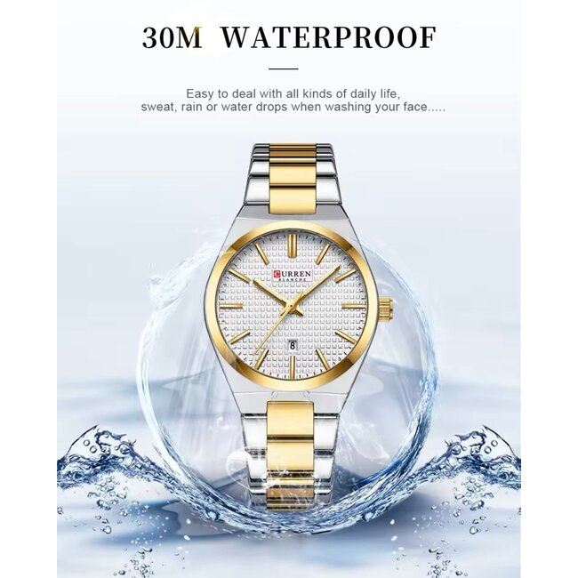 Curren Luxe Dameshorloge  Goud  Wit