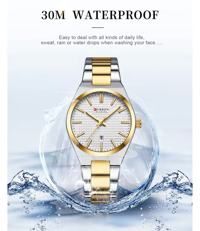 Curren Luxe Dameshorloge  Goud  Wit