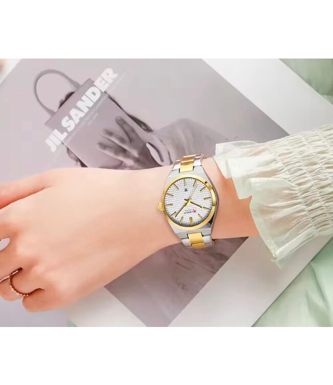 Curren Luxe Dameshorloge  Goud  Wit
