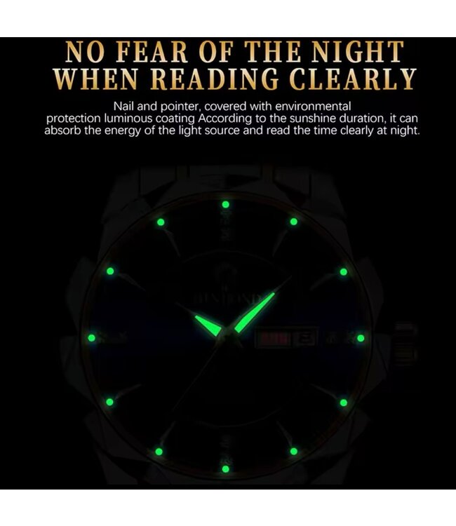 Binbond Luxe Dameshorloge Zilver  Grijs