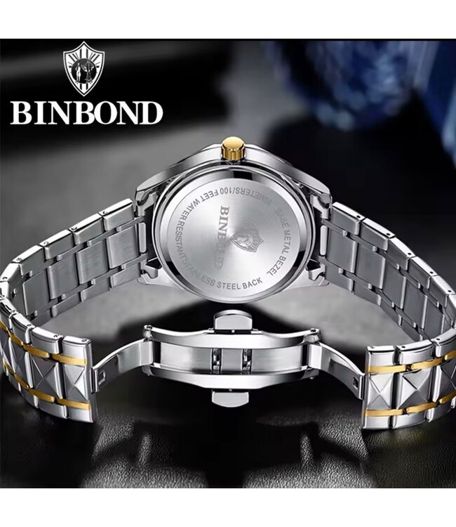 Binbond Luxe Dameshorloge Zilver  Grijs