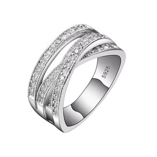 Mpariz luxe Dames Ring - 925 Sterling Met Zirkonia-diameter 18 mm