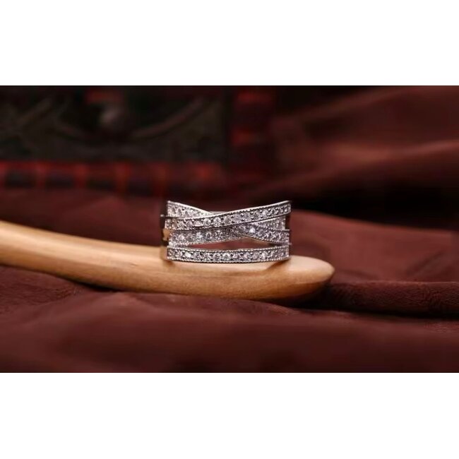 Mpariz luxe Dames Ring - 925 Sterling Met Zirkonia