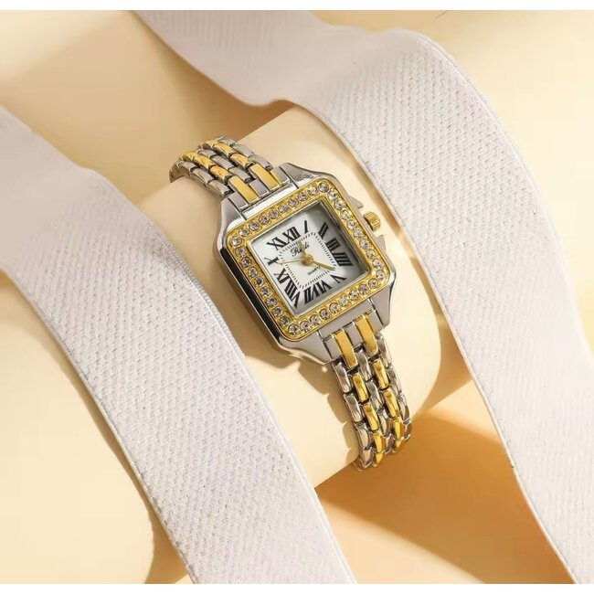 Ruili Dameshorloge Zilver, Goud en Wit