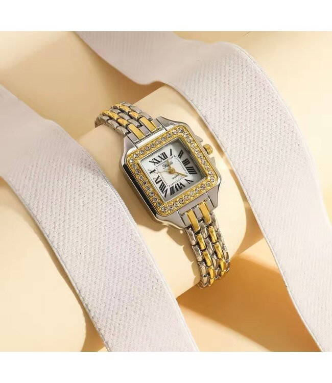 Ruili Dameshorloge Zilver, Goud en Wit