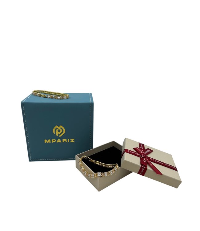 Mpariz Luxe Dames Armband - Goud - Witte Zirkoon