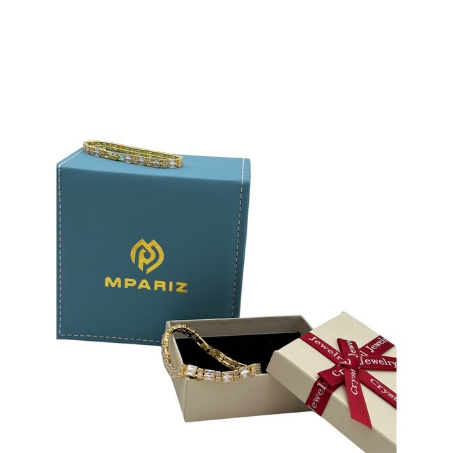 Mpariz Luxe Dames Armband - Goud - Witte Zirkoon