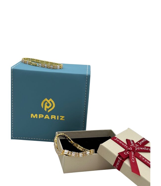 Mpariz Luxe Dames Armband - Goud - Witte Zirkoon