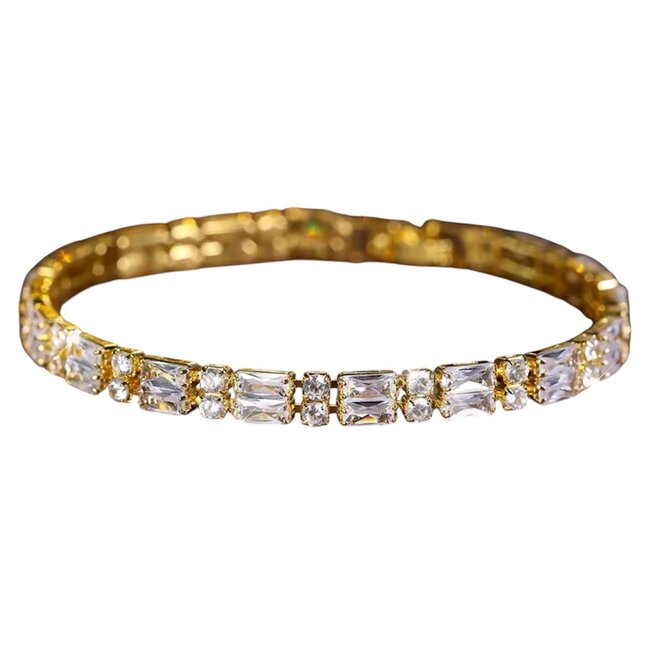 Mpariz Luxe Dames Armband - Goud - Witte Zirkoon