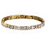 Mpariz Luxe Dames Armband - verstel armband-Goud - Witte Zirkoon